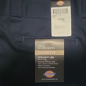 Dickies Twill Work pants, Loose Fit, Navy 44x32